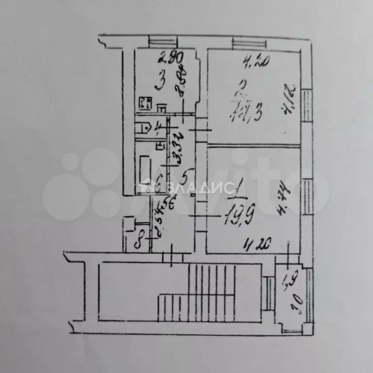 2-к. квартира, 59,4 м, 3/5 эт. - Фото 0