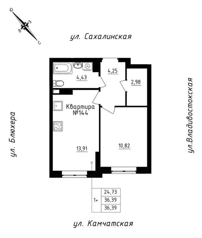 1-к кв. Свердловская область, Екатеринбург ул. Кронштадтская (36.39 м) - Фото 0