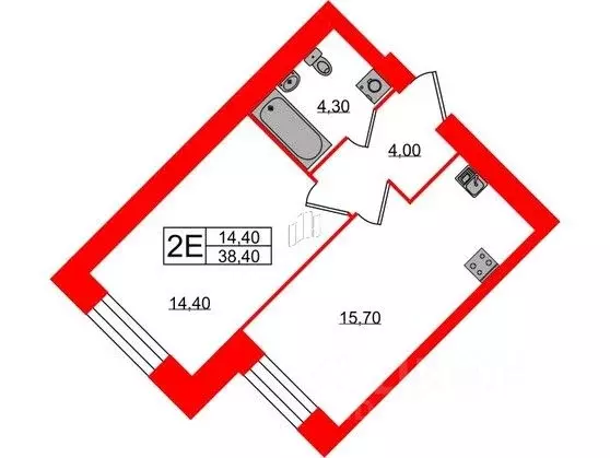 1-к кв. Санкт-Петербург Лиственная ул., 20к2 (38.4 м) - Фото 0