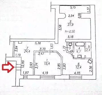2-к кв. Кемеровская область, Новокузнецк ул. Кирова, 75 (82.5 м) - Фото 1