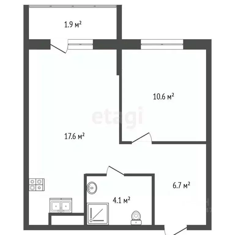 1-к кв. Крым, Симферопольский район, с. Мирное ул. Крымской Весны ... - Фото 2