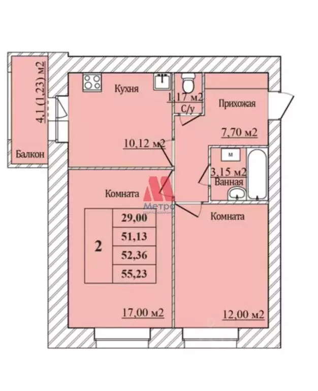 2-к кв. Ярославская область, Ярославль пер. Минина (52.36 м) - Фото 1