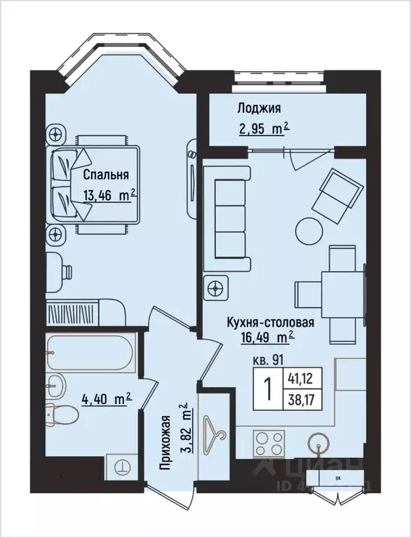 1-к кв. Нижегородская область, Нижний Новгород Литературная ул., 5 ... - Фото 1