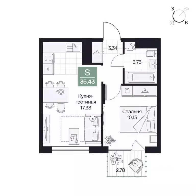 1-к кв. Волгоградская область, Волгоград просп. Имени В.И. Ленина, 59Г ... - Фото 1