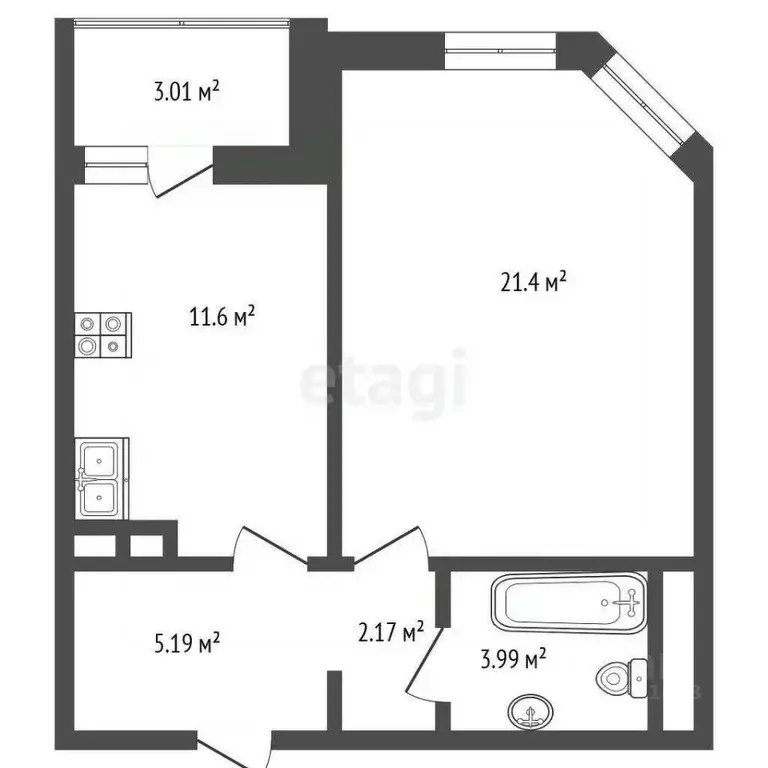 1-к кв. Московская область, Балашиха Московский проезд, 13 (45.0 м) - Фото 2