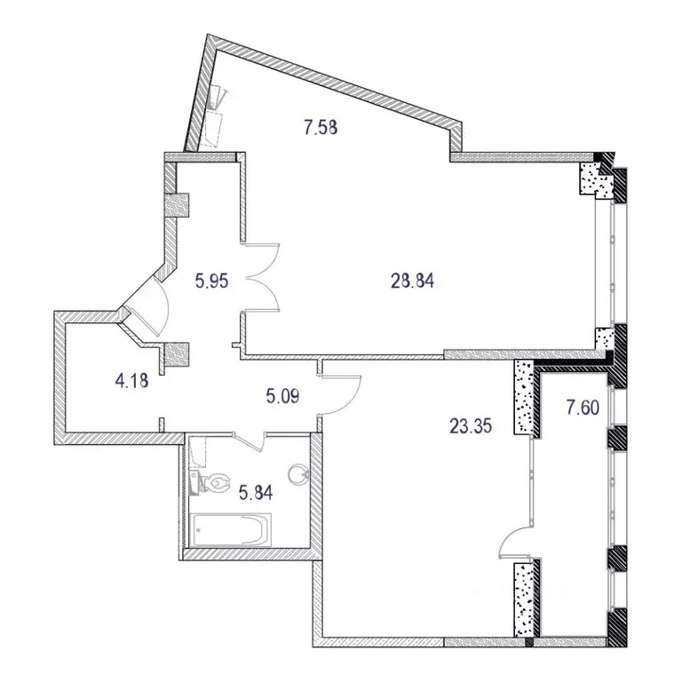 2-к кв. Москва ул. Маршала Рыбалко, 2к6 (85.35 м) - Фото 0