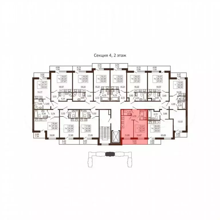 1-к. квартира, 32,8м, 6/6эт. - Фото 1