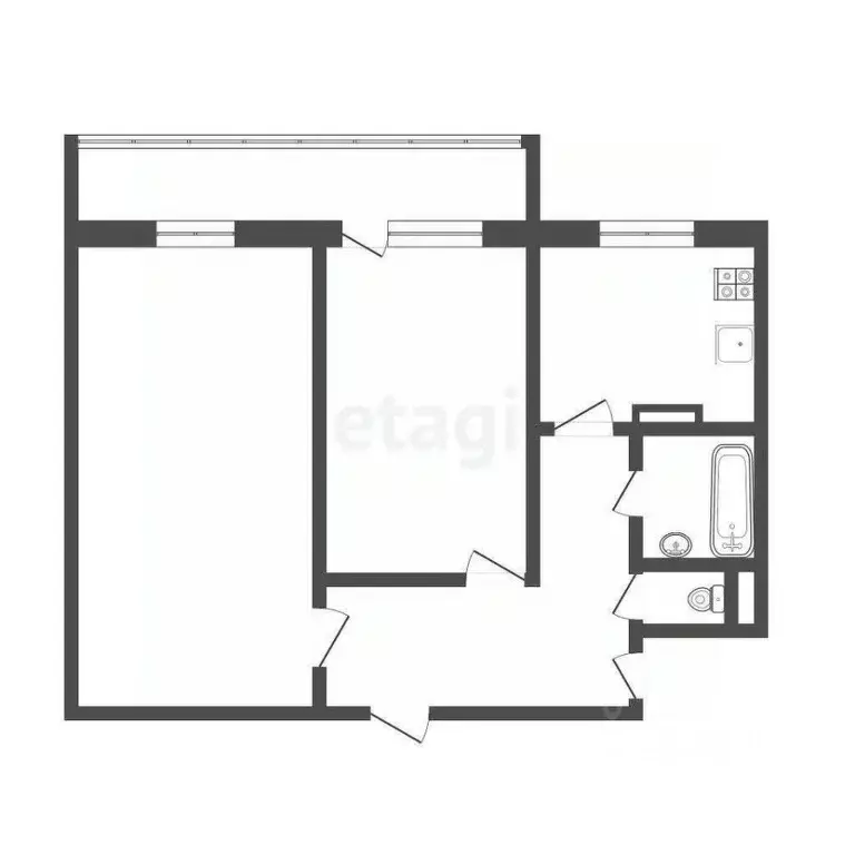 2-к кв. Ульяновская область, Ульяновск ул. Рябикова, 7А (46.6 м) - Фото 2