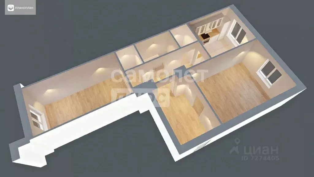 2-к кв. Самарская область, Тольятти Шлюзовой мкр, ул. Носова (59.0 м) - Фото 2