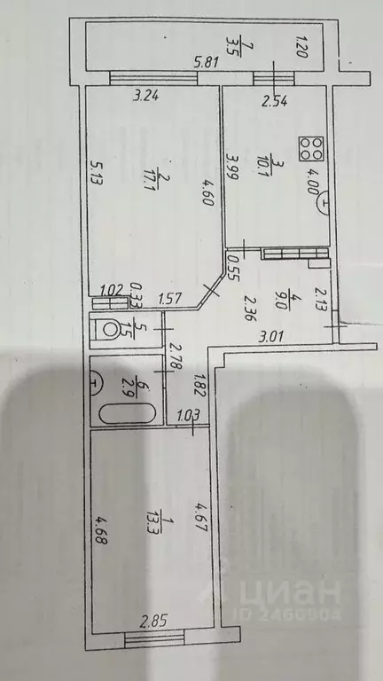 2-к кв. Татарстан, Нижнекамск ул. Рифката Гайнуллина, 4 (57.0 м) - Фото 2
