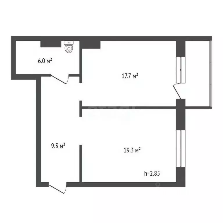 2-к кв. Красноярский край, Красноярск ул. Авиаторов, 29 (55.0 м) - Фото 1