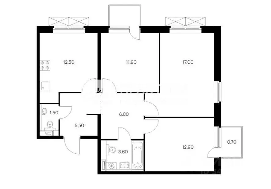 3-к кв. Московская область, Люберцы ул. Юности, 4 (73.1 м) - Фото 2
