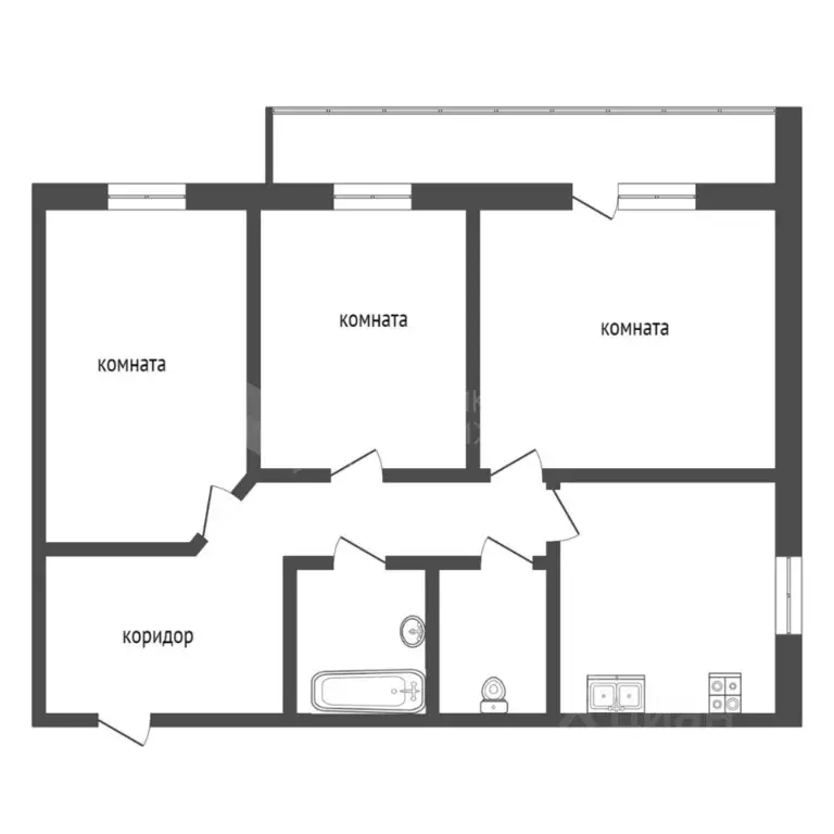3-к кв. Тюменская область, Тюмень Широтная ул., 211к1 (72.4 м) - Фото 2