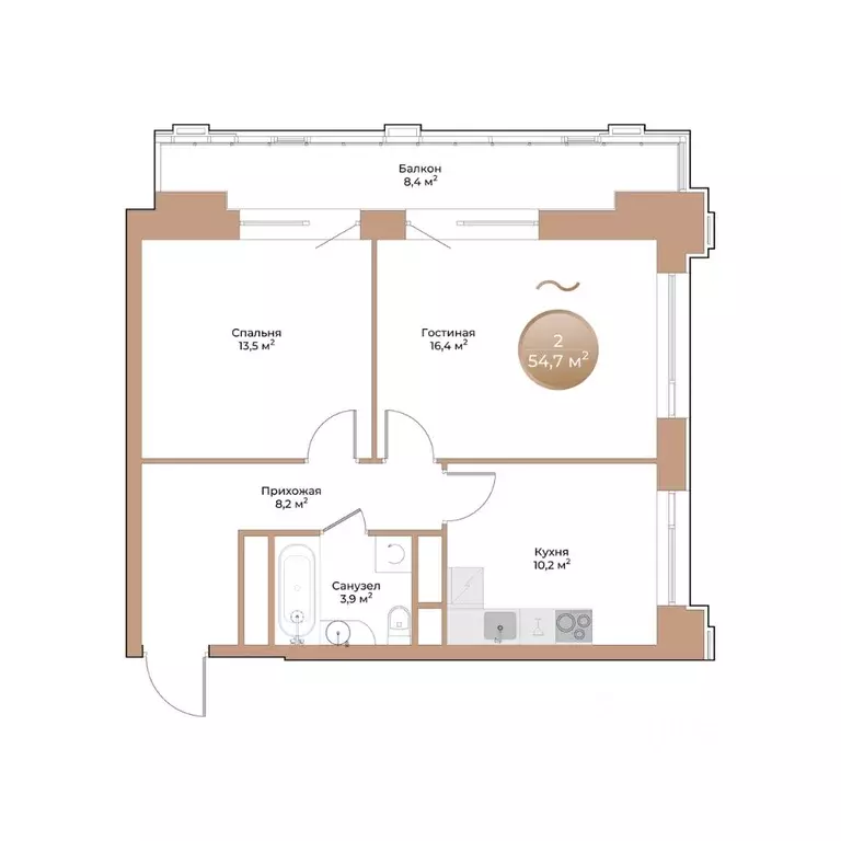 2-к кв. Красноярский край, Красноярск ул. Партизана Железняка (54.7 м) - Фото 2