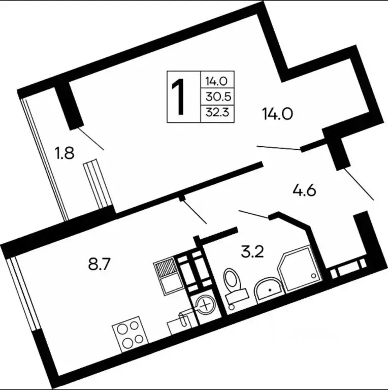 1-к кв. Крым, Алушта ул. Багликова (32.3 м) - Фото 1