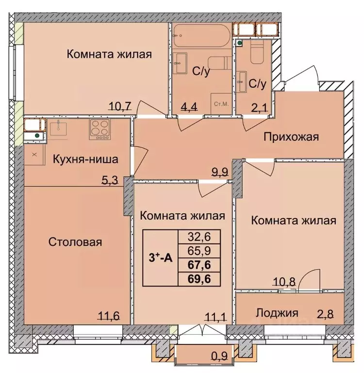 3-к кв. Нижегородская область, Нижний Новгород 1-я Оранжерейная ул. ... - Фото 0