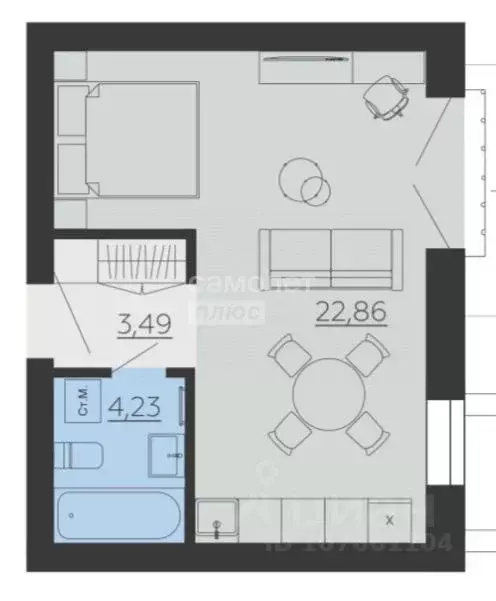 Студия Липецкая область, Липецкий муниципальный округ, с. Ленино ул. ... - Фото 2