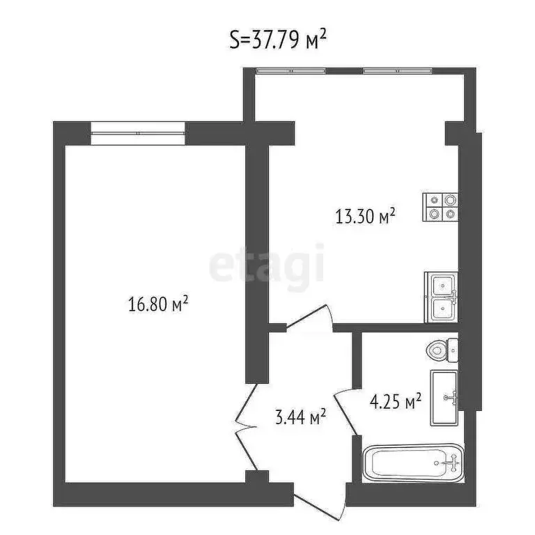1-комнатная квартира: Нальчик, Кабардинская улица, 232 (37.78 м) - Фото 0