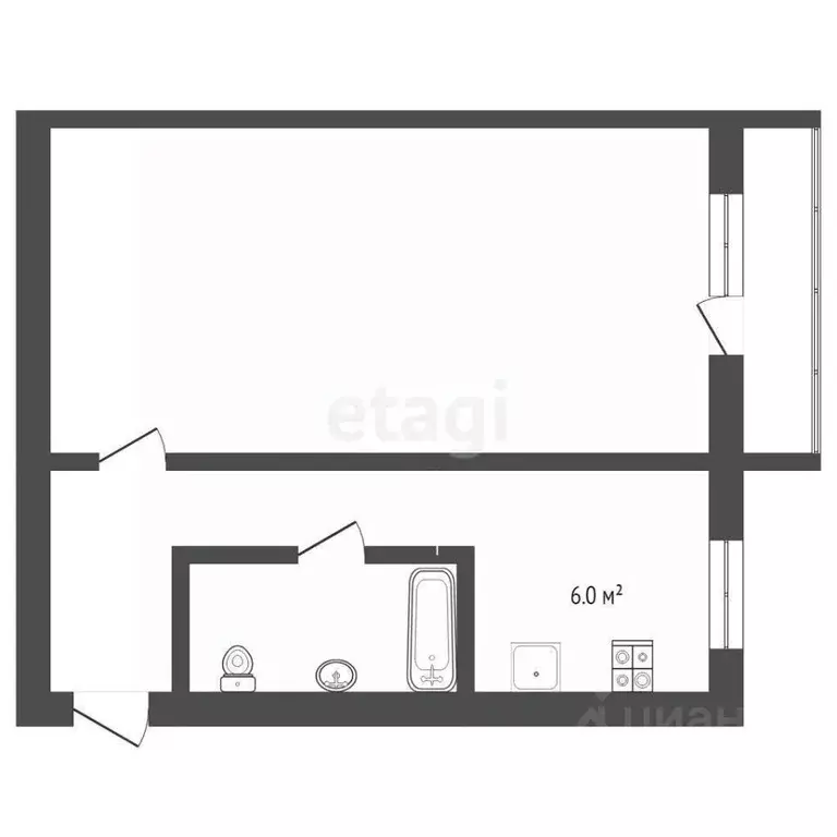 1-к кв. Тюменская область, Тюмень проезд Геологоразведчиков, 26 (31.2 ... - Фото 1