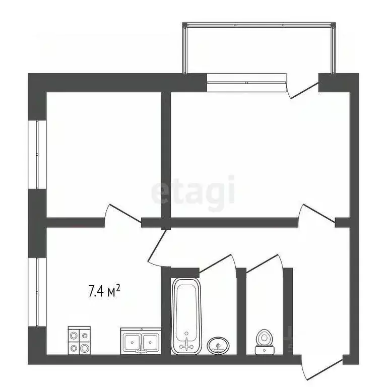 2-к кв. Саратовская область, Балашов ул. Орджоникидзе, 12А (41.1 м) - Фото 1