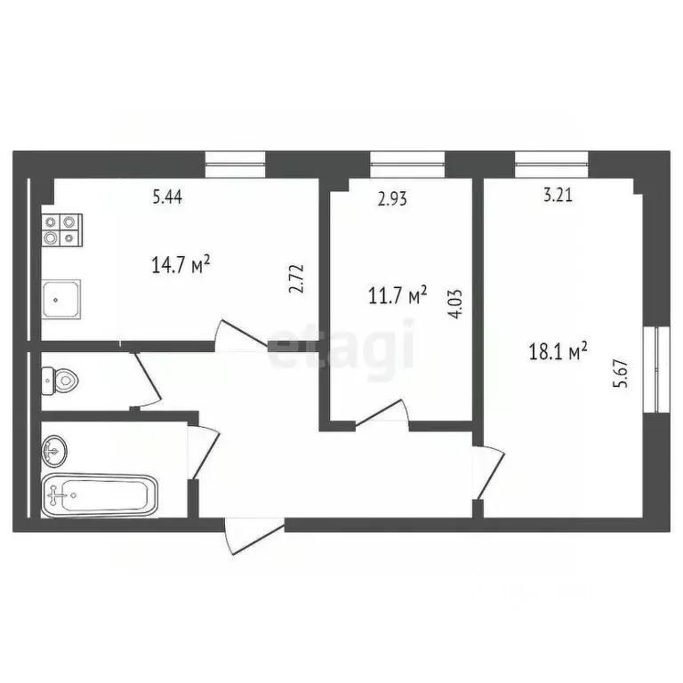2-к кв. Ямало-Ненецкий АО, Муравленко ул. 70 лет Октября, 20 (51.3 м) - Фото 1