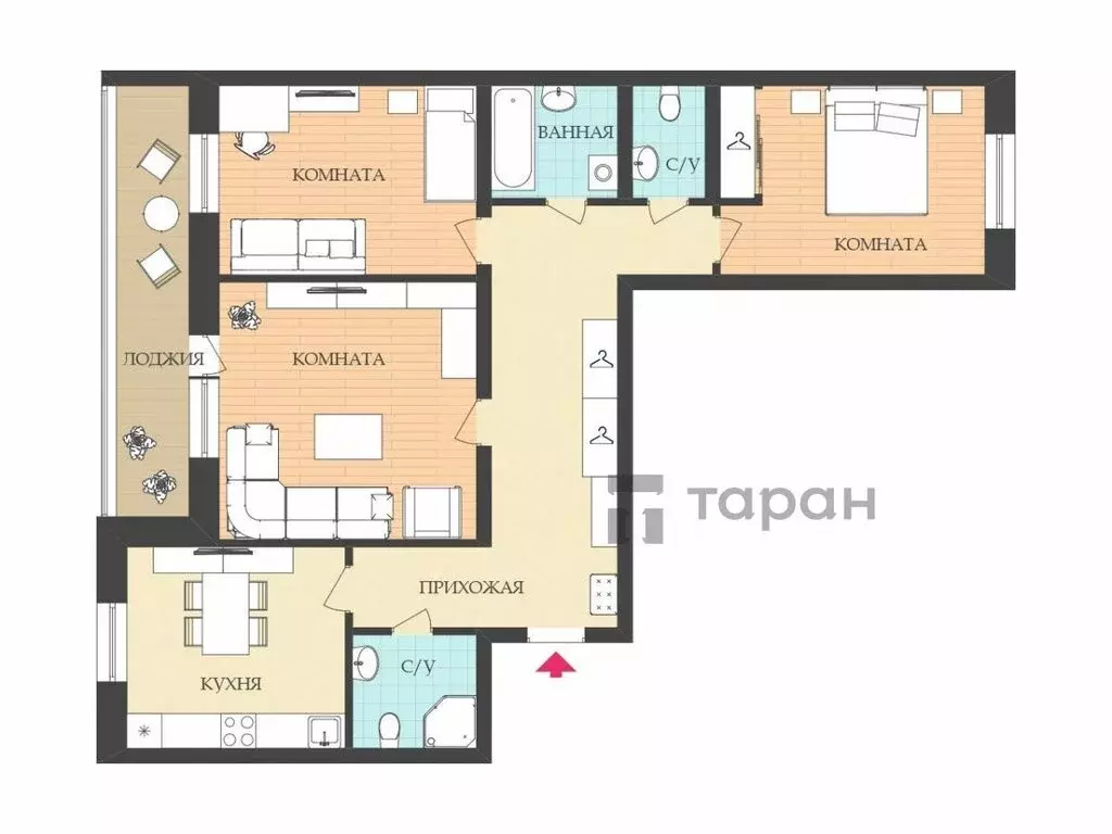 3-комнатная квартира: Челябинск, улица 3-го Интернационала, 58 (90.9 ... - Фото 1