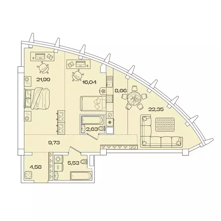 3-комнатная квартира: Иркутск, Октябрьский округ, жилой комплекс ... - Фото 2