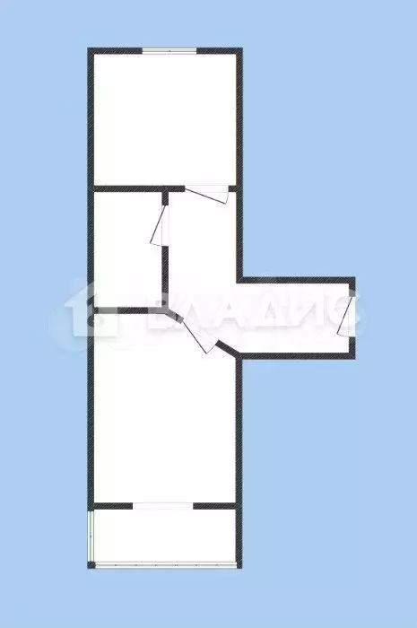1-к. квартира, 44,8 м, 3/5 эт. - Фото 0
