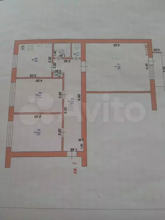 3-к. квартира, 73 м, 1/2 эт. - Фото 0