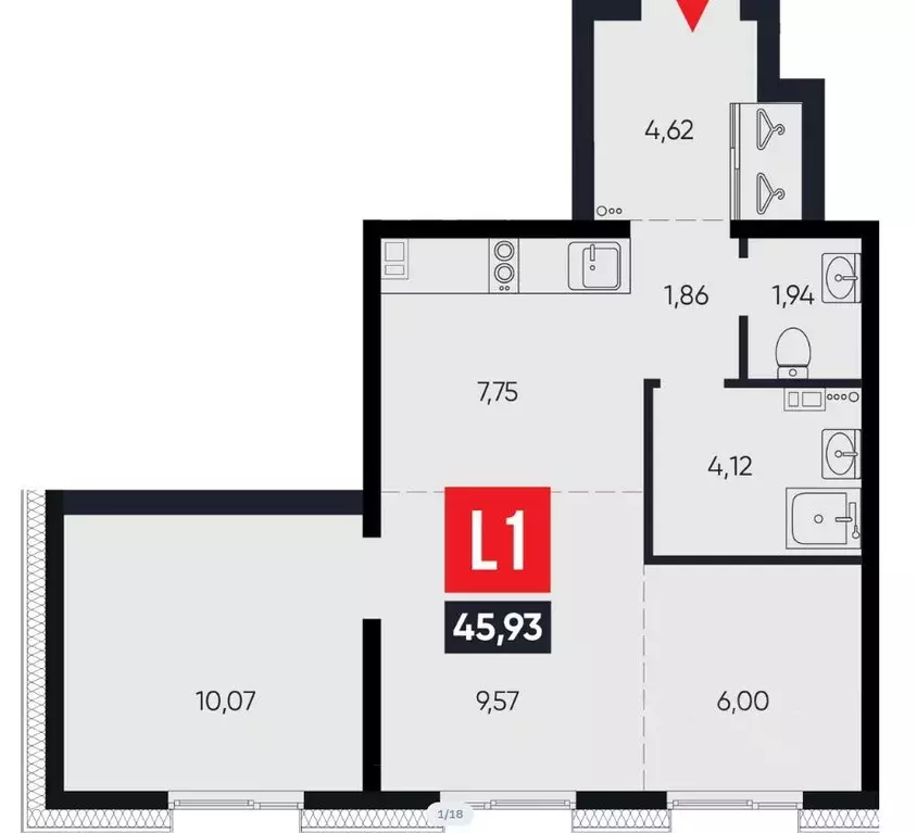 3-к кв. Иркутская область, Иркутск Смартаменты жилой комплекс (51.97 ... - Фото 1