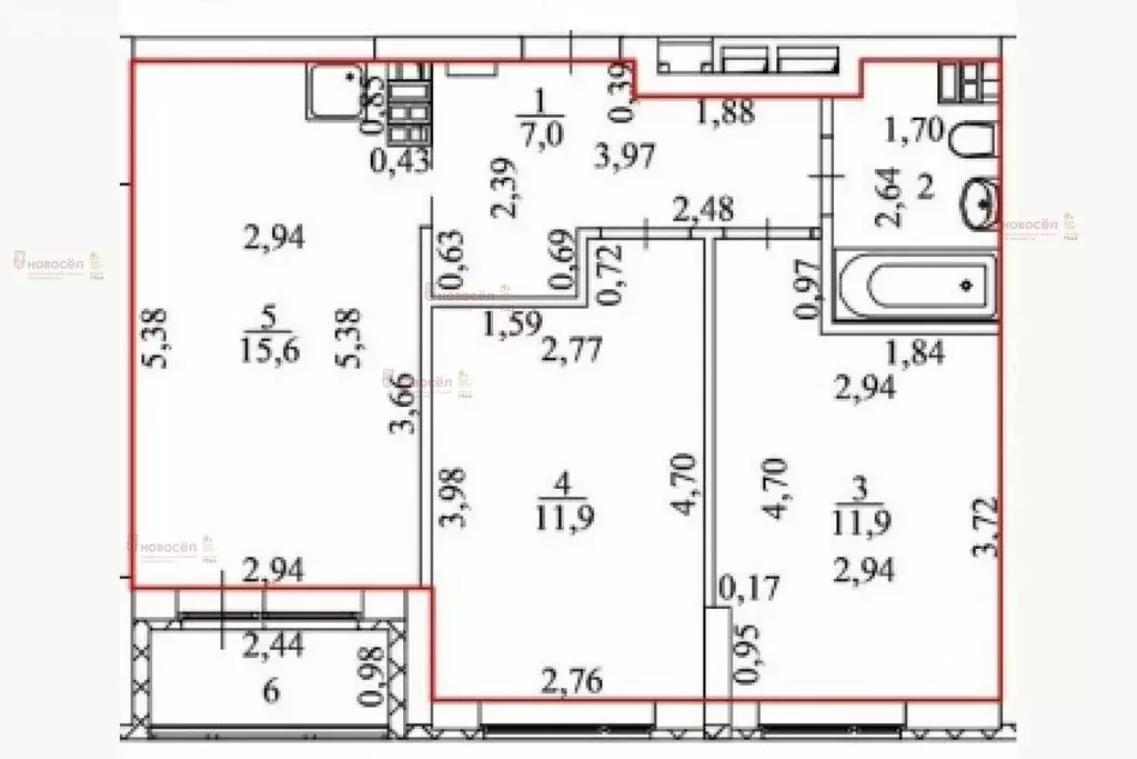 2-комнатная квартира: Екатеринбург, улица Шолохова, 2/2 (50.5 м) - Фото 0