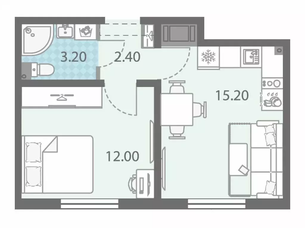 1-комнатная квартира: посёлок Ковалёво, улица Василия Мациевича, 8к1 ... - Фото 1