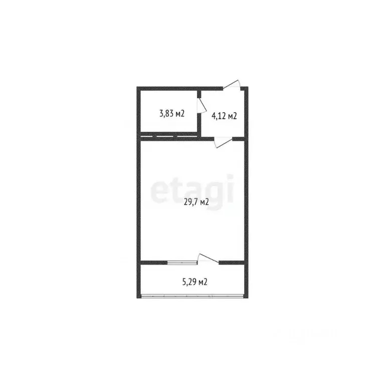 Студия Краснодарский край, Краснодар ул. Домбайская, 10/1к1 (29.7 м) - Фото 1