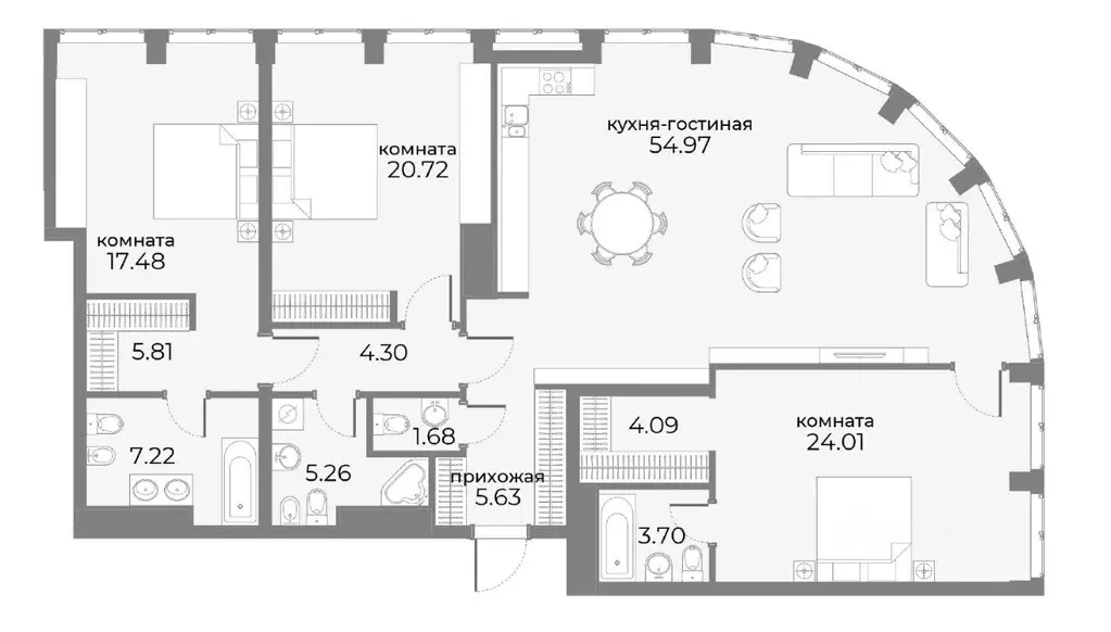 3-к кв. Москва Дружинниковская ул., 15 (157.1 м) - Фото 0