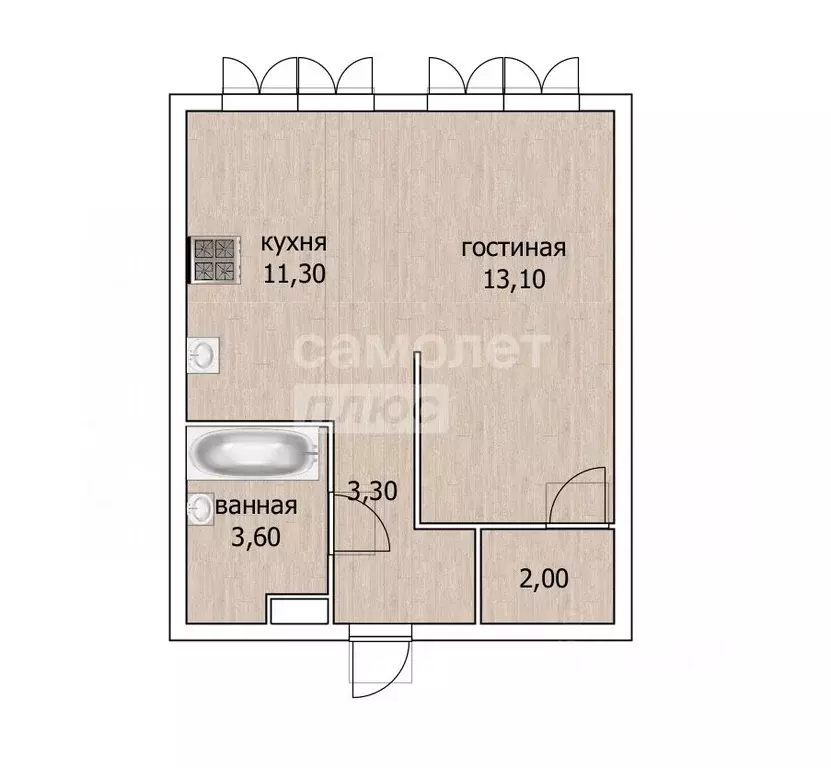 1-к кв. Московская область, Мытищи ул. Колонцова, 2Бк4 (33.3 м) - Фото 2