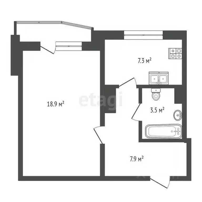 1-к кв. Москва, Москва, Московский ул. Никитина, 18к1 (39.6 м) - Фото 1