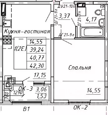 1-к кв. Курская область, Курск Соловьиная ул., 53 (41.0 м) - Фото 1