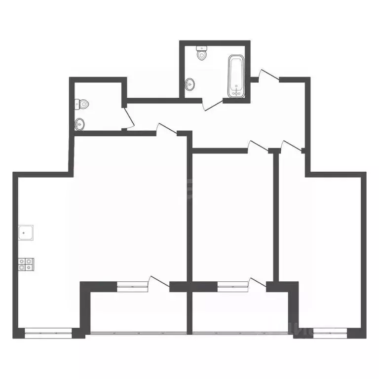 3-к кв. Тульская область, Тула ул. Сурикова, 26 (69.7 м) - Фото 2