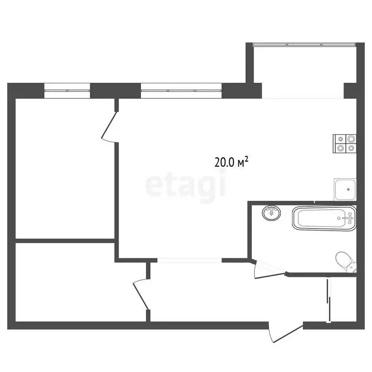 2-комнатная квартира: Омск, улица Крупской, 14к3 (60 м) - Фото 1