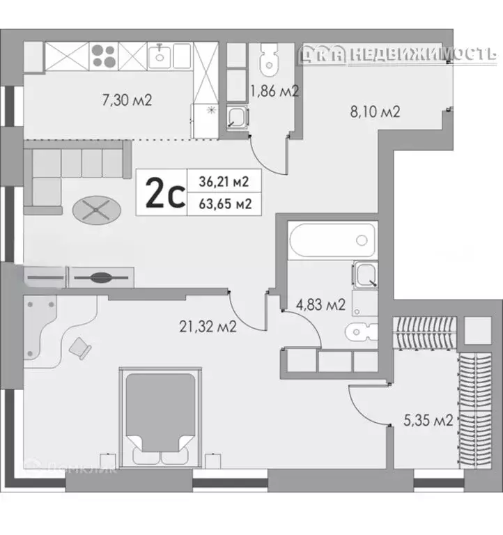 2-комнатная квартира: Оренбург, Яицкая улица, 11 (63.6 м) - Фото 0