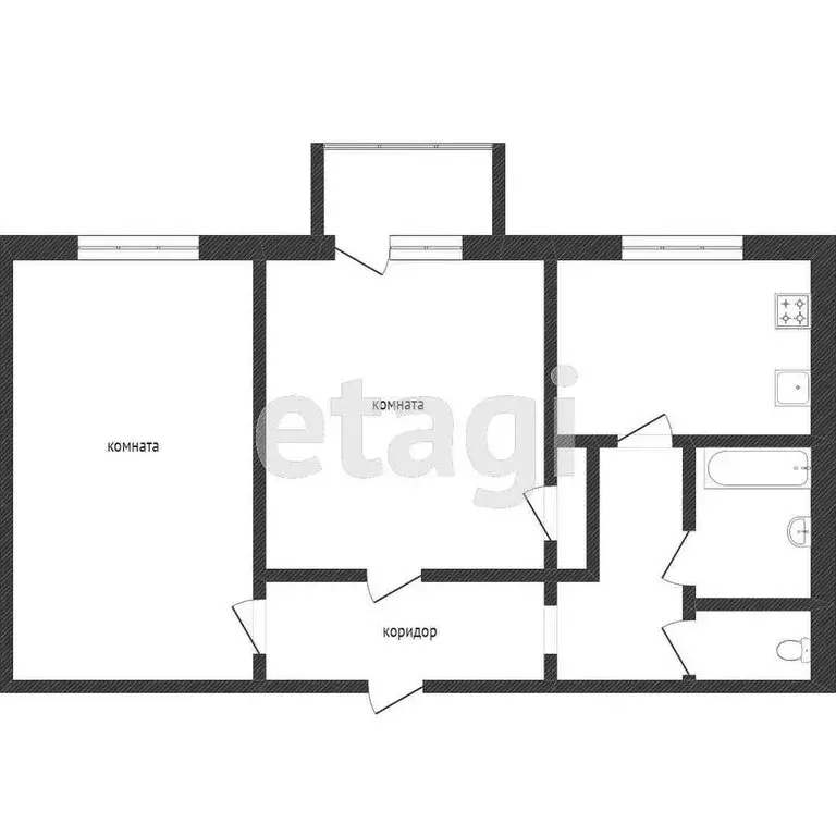 2-комнатная квартира: Кемерово, Торговая улица, 1А (52.4 м) - Фото 1