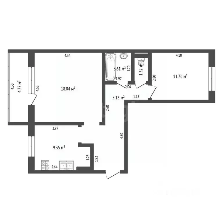 2-к кв. Тюменская область, Тюмень Солнечный проезд, 22 (57.2 м) - Фото 2