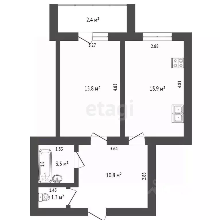 1-к кв. Мордовия, Саранск ул. Победы, 24 (47.0 м) - Фото 2