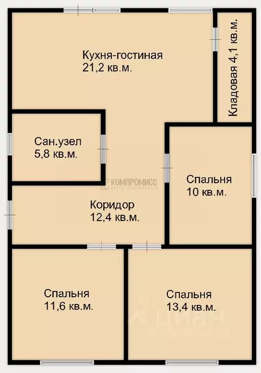 Дом в Краснодарский край, Северский район, Черноморское городское ... - Фото 1