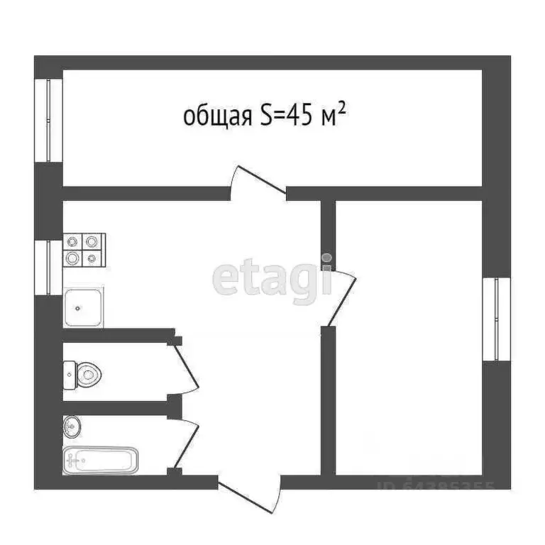 2-к кв. Алтайский край, Бийск ул. Вали Максимовой, 1 (45.0 м) - Фото 1
