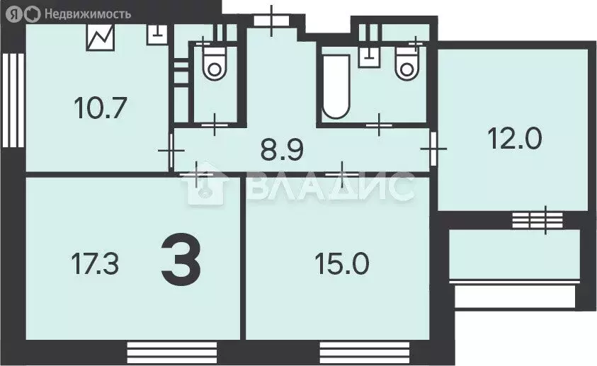 3-комнатная квартира: Москва, 16-я Парковая улица, 12 (69.6 м) - Фото 0
