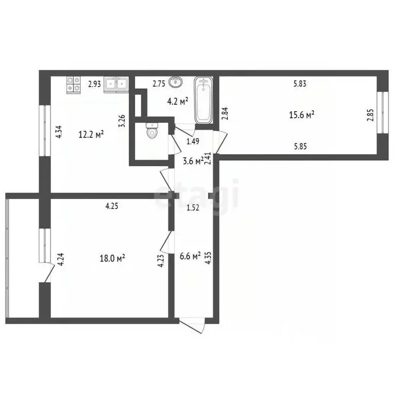 2-к кв. Челябинская область, Миасс ул. Нахимова, 5 (65.1 м) - Фото 2