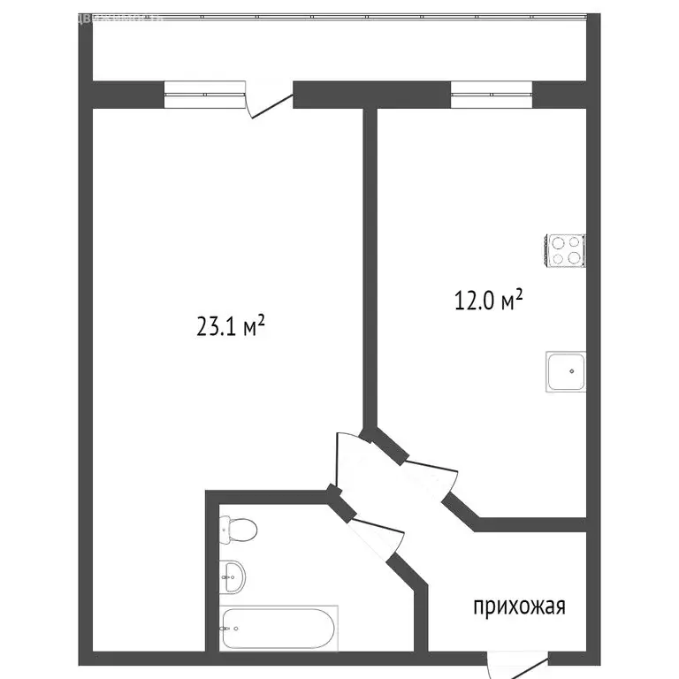 1-комнатная квартира: Тюмень, Широтная улица, 152к1 (46.2 м) - Фото 1