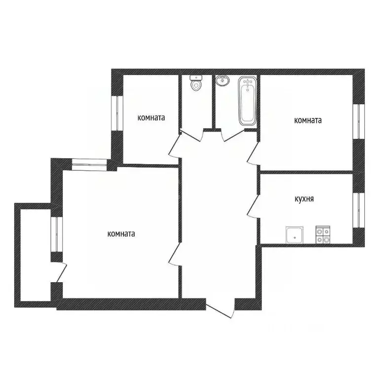 2-к кв. Ленинградская область, Кириши просп. Ленина, 41 (68.6 м) - Фото 2