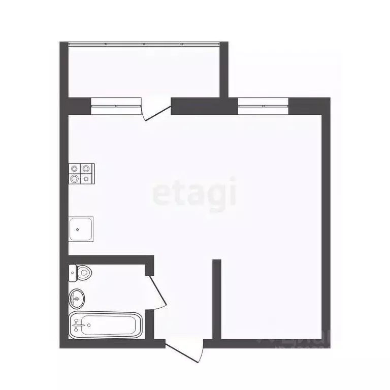 1-к кв. Тюменская область, Тюмень ул. Тимофея Кармацкого, 11 (40.52 м) - Фото 2